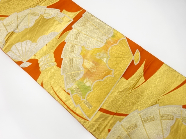 JAPANESE KIMONO / ANTIQUE FUKURO OBI / SILK / WOVEN NOSHI PATTERN